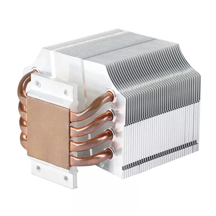 Aluminum Zipper Fin Heat Pipe Heatsink